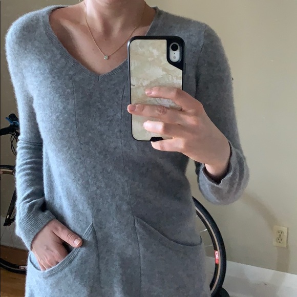 100% Cashmere Grey Sweater Garnet Hill - Picture 7 of 7